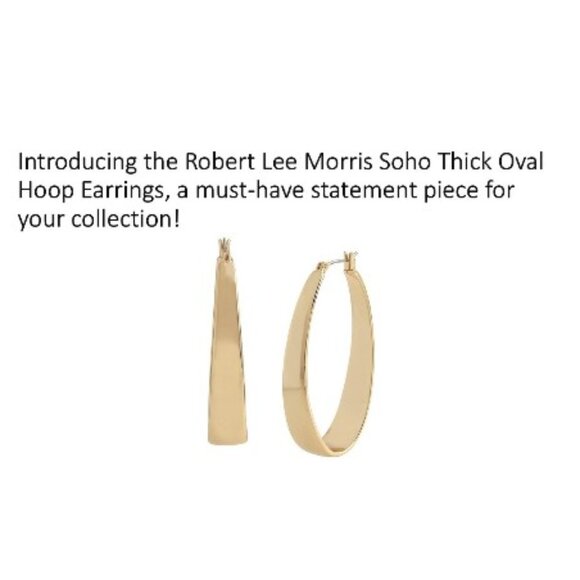 Robert Lee Morris Soho Thick Oval Hoop Earrings - Picture 3 of 4